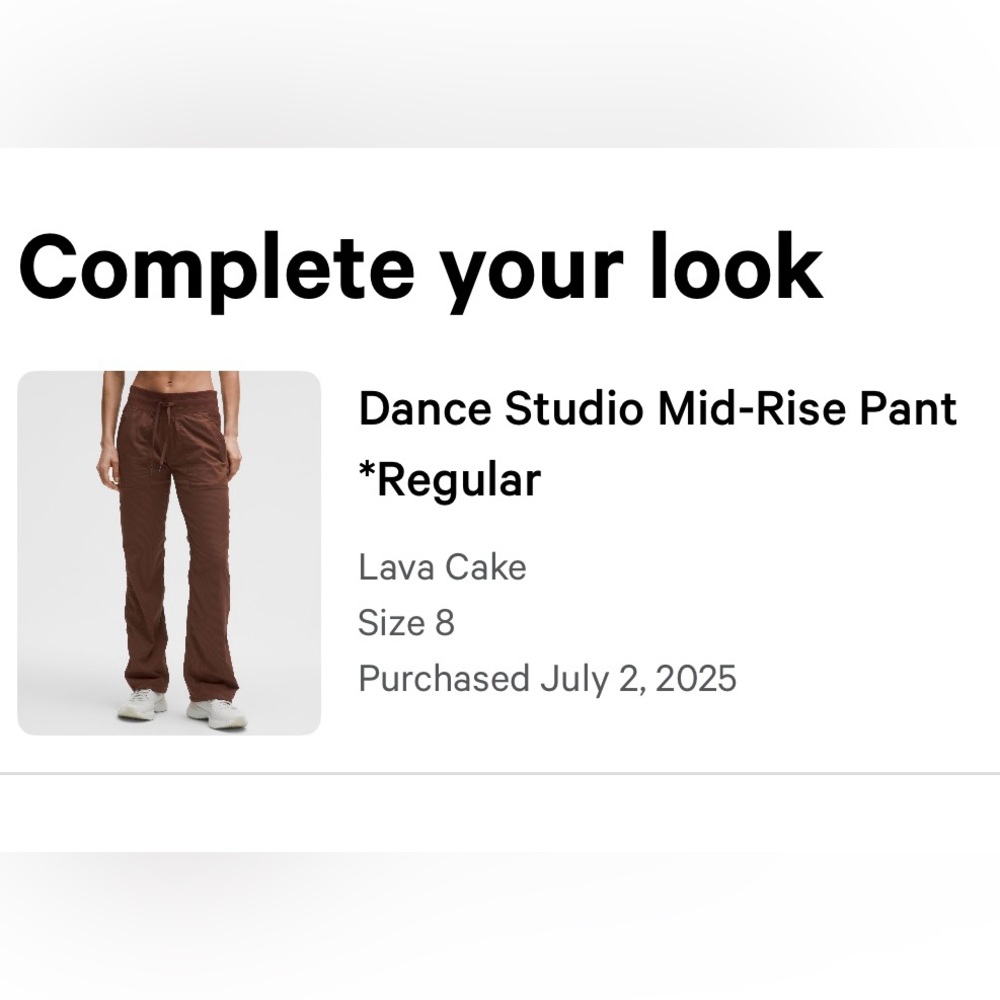 lululemon Dance Studio Mid-Rise Pant Regular 8 Lava Cake Brown NWT - Picture 6 of 9